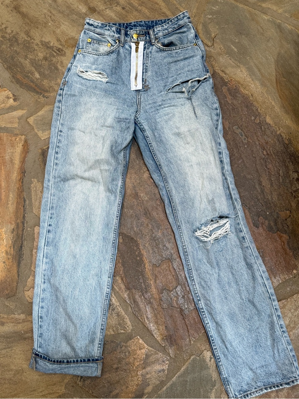 P.E Nation Light Blue Distressed Boyfriend Jeans size 26